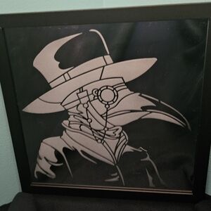 Silver Plague Doctor Wall Mirror